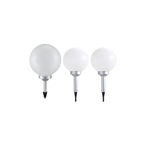 4260462316774 - Etc-shop - 3er Set led Solar Außen Leuchte Garten Deko Steck Lampen Kugeln weiß 15 und 25 cm 4260462316774 - Etc-shop - 3er Set led Solar Außen Leuchte Garten Deko Steck Lampen Kugeln weiß 15 und 25 cm