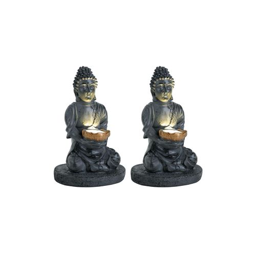 9007371568086 - 2er Set LED Solarleuchte Buddha Steinoptik H 28 cm 9007371568086 - 2er Set LED Solarleuchte Buddha Steinoptik H 28 cm