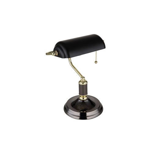 9007371493951 - - Bankerlampe Tischleuchte anthrazit gold Leselampe Schreibtischleuchte Wohnzimmerlampe Metall 1x E27 LxBxH 265x18x 34 cm