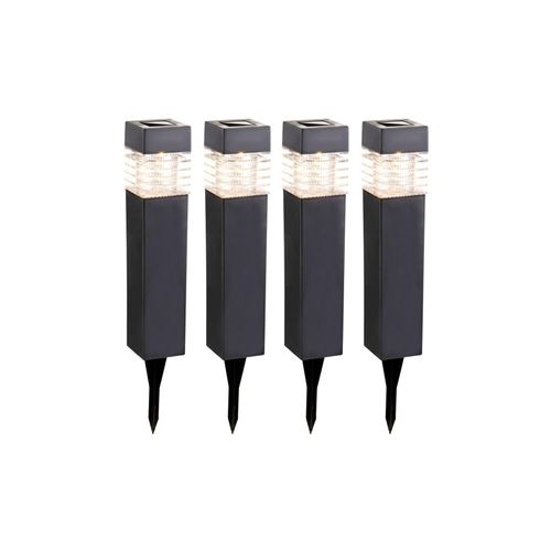 9007371539956 - LED Solarlampen IP44 grau H 385cm 4er Set 9007371539956 - LED Solarlampen IP44 grau H 385cm 4er Set