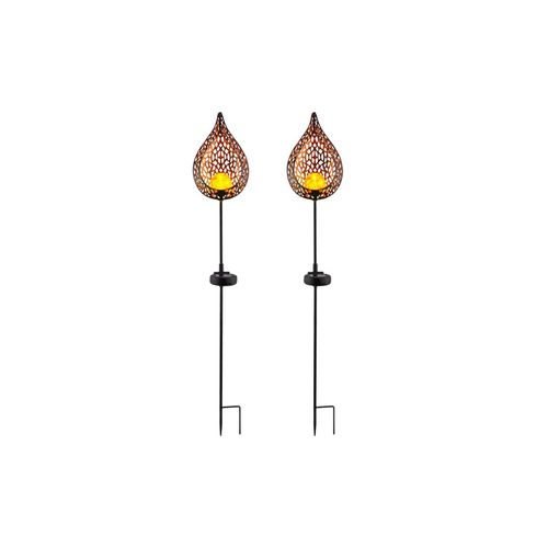 4059157082182 - 2er Set LED Solar Außen Lampe Flammen Optik Glas Kugel Steck Strahler gold Garten Erdspieß Lampen 4059157082182 - 2er Set LED Solar Außen Lampe Flammen Optik Glas Kugel Steck Strahler gold Garten Erdspieß Lampen