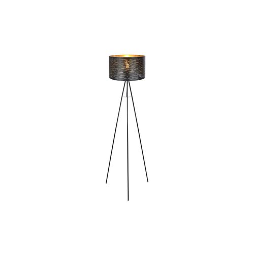 4059157239777 - Etc-shop - Stehlampe 3-Bein Wohnzimmerlampe Stehleuchte schwarz gold Beistelllampe Metall Kunststoff 1x E27 DxH 38x153 cm