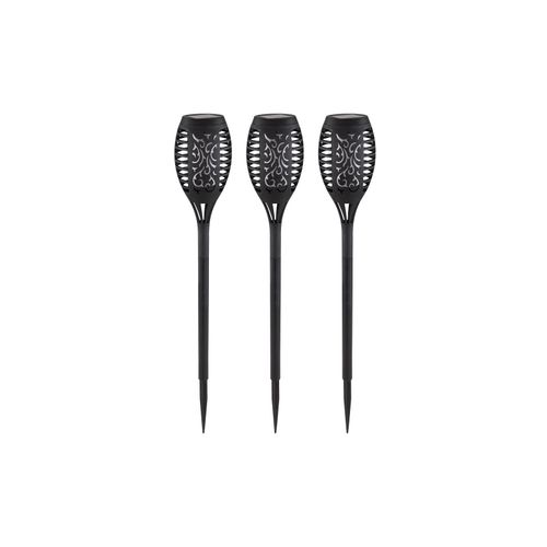 9007371574599 - 3er Set LED Solar-Steckleuchte Stanzungen schwarz H 495 cm 9007371574599 - 3er Set LED Solar-Steckleuchte Stanzungen schwarz H 495 cm