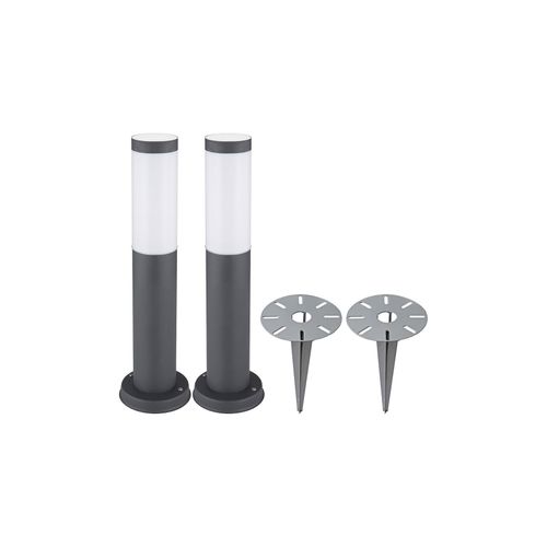 4059157134843 - Etc-shop - 2x Außen Steh Leuchten Garten Steck Strahler Edelstahl Hof Weg Beleuchtung Erdspieß Sockel Lampen anthrazit 4059157134843 - Etc-shop - 2x Außen Steh Leuchten Garten Steck Strahler Edelstahl Hof Weg Beleuchtung Erdspieß Sockel Lampen anthrazit
