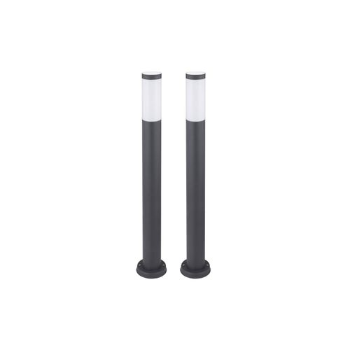 4059157131248 - Etc-shop - 2x Außen Steh Leuchten Garten Haus Weg Edelstahl Stand Sockel Lampe anthrazit
