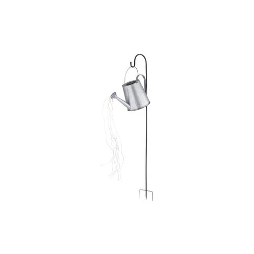 4059157168664 - Etc-shop - Wasserfall Gießkanne Solar led Garten Deko draußen Gießkanne mit Lichterkette Außen mit Halterung flackernde LEDs 80x led neutralweiß h