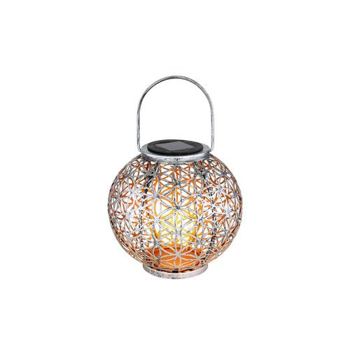 9007371574773 - LED Solarleuchte Kugel Geflecht silber-antik H 29 cm 9007371574773 - LED Solarleuchte Kugel Geflecht silber-antik H 29 cm