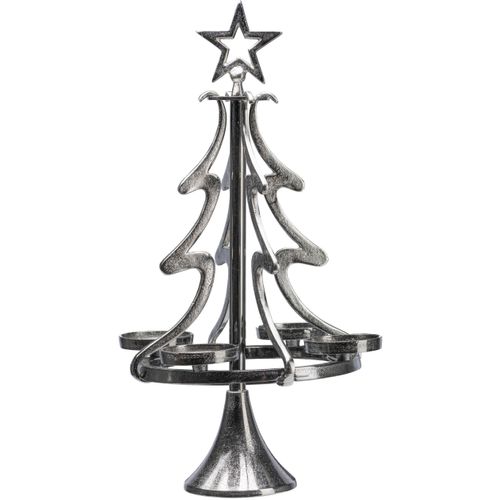 4064118967293 - Adventsleuchter MY HOME Tannenbaum Weihnachtsdeko Kerzenhalter Gr H 8600 cm grau (anthrazit) Windlichter Laternen Kerzenständer aus Aluminium Höhe 86 cm