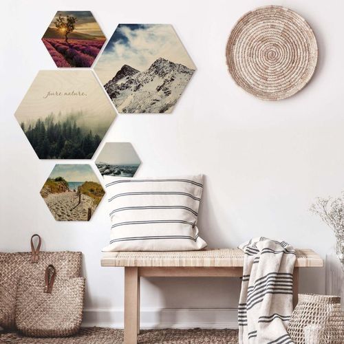 4063129108497 - Mehrteilige Bilder WALL-ART Natur Collage Landschaft Bilder Gr B H T 205 cm x 1 cm x 47 cm 5 St bunt (mehrfarbig) Mehrteilige Bilder Holzschild Collage