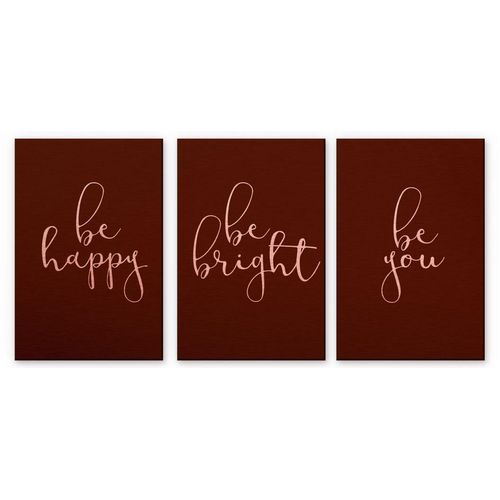 4063129122240 - Mehrteilige Bilder WALL-ART Kupfer Effekt Spruch it´s you Gr B H T 20 cm x 0 cm x 30 cm Blumen 3 St rot Mehrteilige Bilder Metallschild Collage