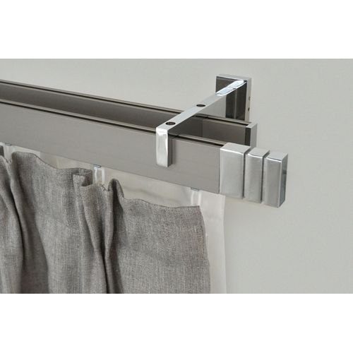 9002777155014 - Gardinenstange GARESA FLAT Gardinenstangen Gr L 360 cm 1 St 2 läufig silberfarben (vernickelt chromfarben) Kinder Gardinenstangen für Rechteckprofil Wandmontage perfekter Lauf modern verlängerbar 9002777155014 - Gardinenstange GARESA FLAT Gardinenstangen Gr L 360 cm 1 St 2 läufig silberfarben (vernickelt chromfarben) Kinder Gardinenstangen für Rechteckprofil Wandmontage perfekter Lauf modern verlängerbar