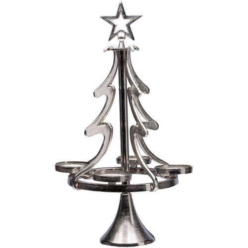 4064118967286 - Adventsleuchter MY HOME Tannenbaum Weihnachtsdeko Kerzenhalter Gr H 8600 cm silberfarben (silberfarben matt) Windlichter Laternen Kerzenständer aus Aluminium Höhe 86 cm