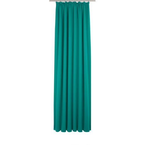 4004567459536 - Vorhang WIRTH Uni Collection Gardinen Gr 275 cm Kräuselband 142 cm blau (petrol) Kräuselband nach Maß