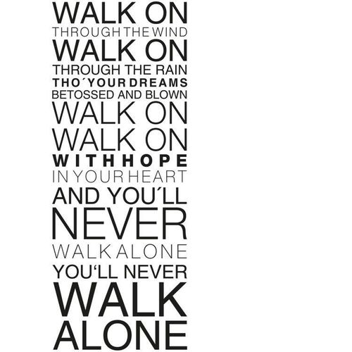 4063129126330 - Wandtattoo WALL-ART You will never walk alone Wandtattoos Gr B H T 70 cm x 181 cm x 01 cm - schwarz Wandtattoos Wandsticker selbstklebend entfernbar