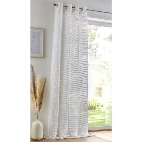 4016478978631 - Vorhang KUTTI Crinkle allover Gr 1 weiß B130cm H145cm Leinenstruktur Baumwolle Polyester Gardinen weicher Musseiin lichtdurchlässig handmade