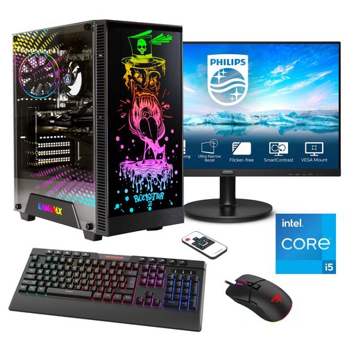 4045643124405 - E (A bis G) HYRICAN Gaming-PC-Komplettsystem Rockstar SET02440 Computer-Komplettsysteme DDR5 Windows 11 inklusive 27 Monitor Philips 271V8LA Gr Microsoft Windows 11 Home (64 Bit) 32 GB RAM 2000 GB SSD schwarz PC Sets