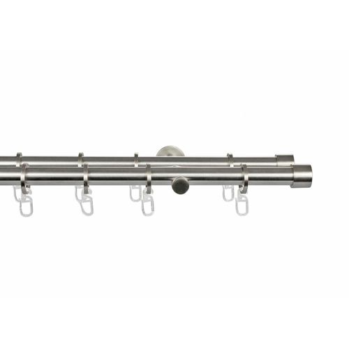 9002777300094 - Gardinenstange GARESA CHAPEAU Gardinenstangen Gr L 330 cm Ø 20 mm 2 läufig silberfarben (edelstahlfarben) Gardinenstangen nach Maß Vorhanggarnitur mit Ringe und Haken verlängerbar edelstahl optik 9002777300094 - Gardinenstange GARESA CHAPEAU Gardinenstangen Gr L 330 cm Ø 20 mm 2 läufig silberfarben (edelstahlfarben) Gardinenstangen nach Maß Vorhanggarnitur mit Ringe und Haken verlängerbar edelstahl optik