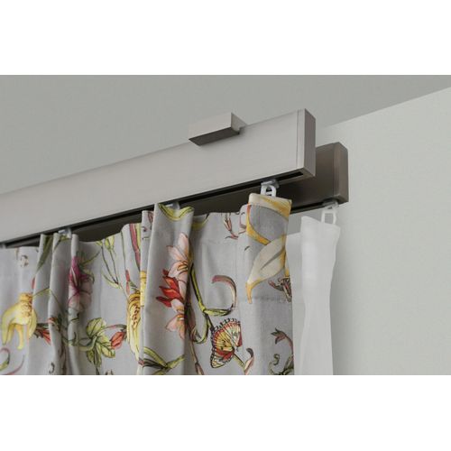9002777160025 - Gardinenstange GARESA FLAT Gardinenstangen Gr L 300 cm 1 St 2 läufig silberfarben (vernickelt) Gardinenstangen Deckenmontage Rechteckprofil perfekter Lauf modern verlängerbar mit Endkappe 9002777160025 - Gardinenstange GARESA FLAT Gardinenstangen Gr L 300 cm 1 St 2 läufig silberfarben (vernickelt) Gardinenstangen Deckenmontage Rechteckprofil perfekter Lauf modern verlängerbar mit Endkappe