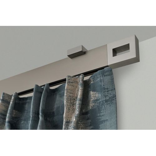 9002777163828 - Gardinenstange GARESA FLAT Gardinenstangen Gr L 200 cm 1 St 1 läufig silberfarben (vernickelt) Gardinenstangen Deckenmontage Rechteckprofil Deckenmontage perfekter Lauf modern verlängerbar