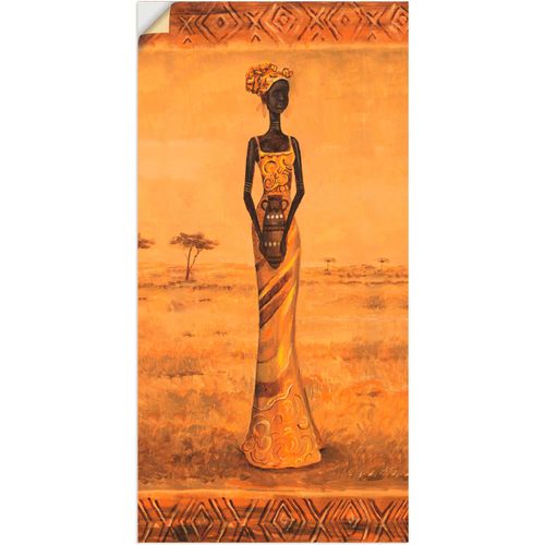 4057738261018 - Wandbild ARTLAND Afrikanische Eleganz II Bilder Gr B H 50 cm x 100 cm Wandaufkleber - Vinyl Frau 1 St braun Bild Poster Bilder als Alubild Leinwandbild Wandaufkleber oder in versch Größen