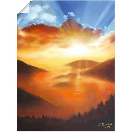 4062144664919 - Wandbild ARTLAND Erwachen in der Natur Bilder Gr B H 45 cm x 60 cm Poster Bilder vom Sonnenuntergang & -aufgang Hochformat 1 St orange Kunstdrucke als Alubild Leinwandbild Wandaufkleber oder Poster in versch Größen