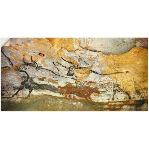 4062144495414 - Wandbild ARTLAND Höhle von Lascaux Stiere Bilder Gr B H 100 cm x 50 cm Wandaufkleber - Vinyl Wildtiere 1 St braun Bild Poster Bilder als Leinwandbild Wandaufkleber oder in versch Größen