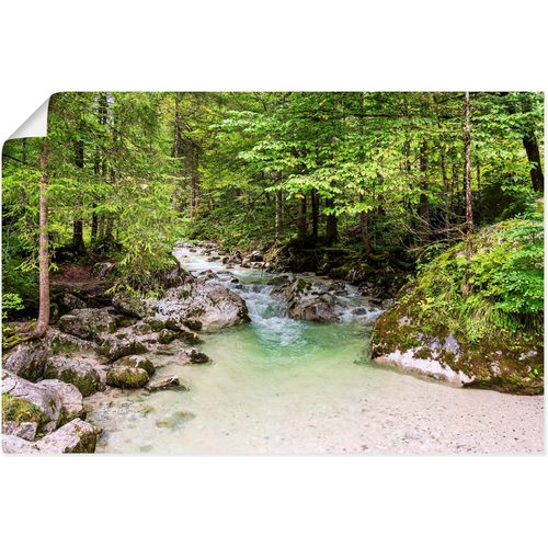 4062144671566 - Wandbild ARTLAND Ramsauer Ache im Zauberwald Bilder Gr B H 60 cm x 40 cm Poster Gewässer Querformat 1 St grün Kunstdrucke als Alubild Leinwandbild Wandaufkleber oder Poster in versch Größen