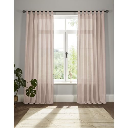 4004567276225 - Vorhang ANDAS Elby 1 Gr 6 rosa B142cm H295cm Jacquard Baumwolle Polyester Gardinen transparent basic monochrom bis 295 cm Länge