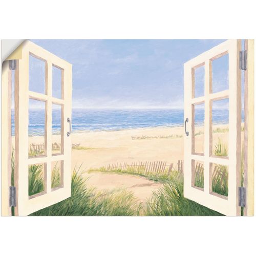 4057738268376 - Wandbild ARTLAND Fensterblick Frühlingsmorgen Bilder Gr B H 70 cm x 50 cm Wandaufkleber - Vinyl Fensterblick 1 St beige (naturfarben) Bild Leinwandbild Kunstdrucke Bilder als Alubild Leinwandbild Wandaufkleber oder Poster in versch Größen