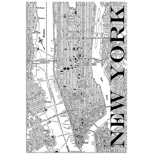 4062144191880 - Wandbild ARTLAND New York Karte Straßen Karte Bilder Gr B H 40 cm x 60 cm Leinwandbild Amerika Hochformat 1 St schwarz Bild Poster Bilder als Alubild Leinwandbild Wandaufkleber oder in versch Größen
