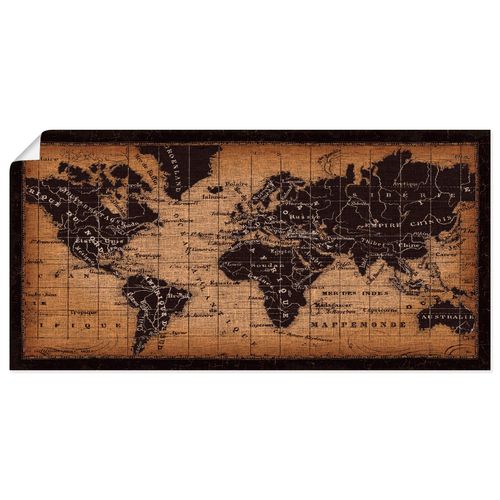 4055327758024 - Wandbild ARTLAND Alte Weltkarte Bilder Gr B H 100 cm x 50 cm Poster Weltkarte Querformat 1 St braun Bild Poster Bilder als Leinwandbild Wandaufkleber oder in versch Größen 4055327758024 - Wandbild ARTLAND Alte Weltkarte Bilder Gr B H 100 cm x 50 cm Poster Weltkarte Querformat 1 St braun Bild Poster Bilder als Leinwandbild Wandaufkleber oder in versch Größen