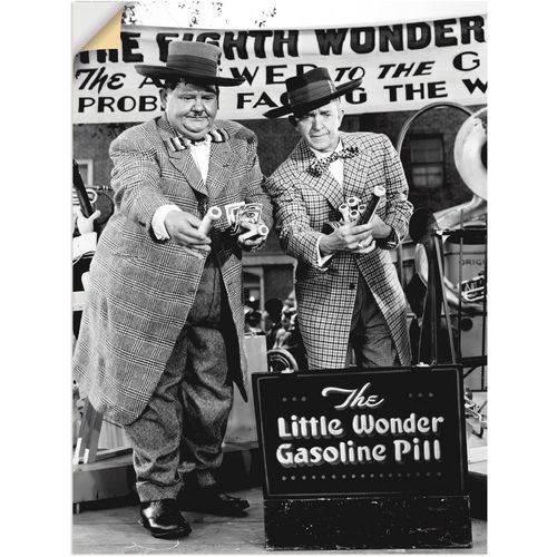 4059745249454 - Wandbild ARTLAND Dick und Doof die Wunderpille 1943 Bilder Gr B H 30 cm x 40 cm Wandaufkleber - Vinyl Stars Hochformat 1 St schwarz Bild Poster Bilder als Alubild Leinwandbild Wandaufkleber oder in versch Größen