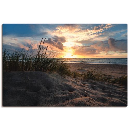 4059745751209 - Wandbild ARTLAND Sonnenuntergang an der Ostsee Bilder Gr B H 120 cm x 80 cm Leinwandbild Strand Querformat 1 St orange Bild Leinwandbild Kunstdrucke Bilder als Alubild Leinwandbild Wandaufkleber oder Poster in versch Größen