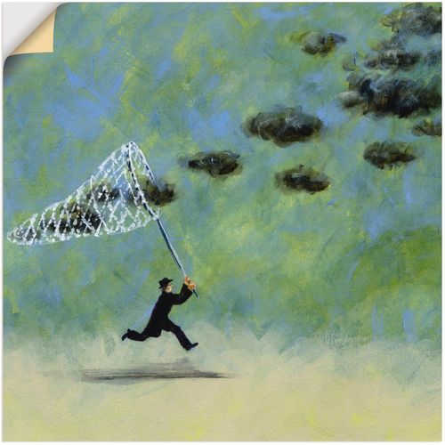 4057738565260 - Wandbild ARTLAND Wolkenfänger Bilder Gr B H 40 cm x 40 cm Wandaufkleber - Vinyl Mann 1 St grün Bild Kunstdruck Kunstdrucke Bilder als Leinwandbild Wandaufkleber oder Poster in versch Größen