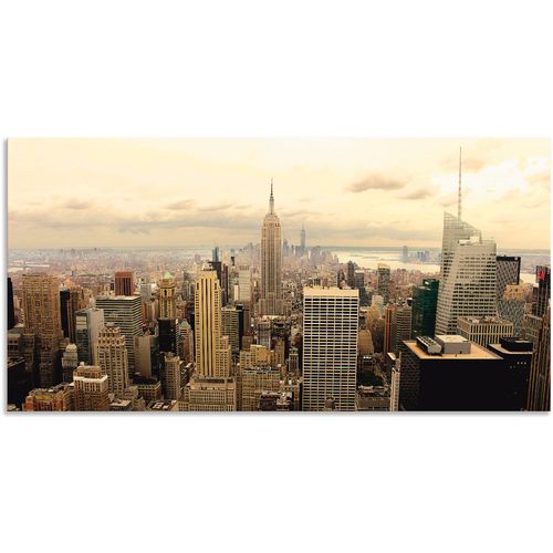 4059745529150 - Wandbild ARTLAND Skyline Manhattan - New York Bilder Gr B H 60 cm x 30 cm Alu-Dibond-Druck Amerika 1 St beige (natur) Bild Metallbild Metallbilder Bilder als Alubild Leinwandbild Wandaufkleber oder Poster in versch Größen