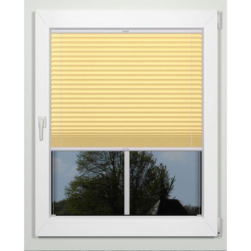 4042627355602 - Plissee INDEKO simple Plissees Gr 100 cm zweiseitig verschiebbar 83 cm gelb (senfgelb weiß) Sonnenschutz-Plissees nach Maß 4042627355602 - Plissee INDEKO simple Plissees Gr 100 cm zweiseitig verschiebbar 83 cm gelb (senfgelb weiß) Sonnenschutz-Plissees nach Maß