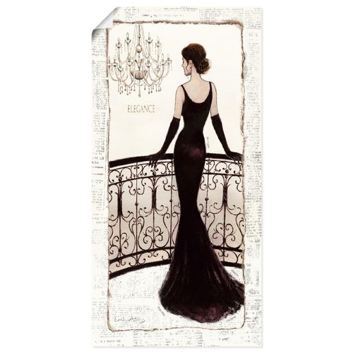 4055327758659 - Wandbild ARTLAND Die schöne in Schwarz Bilder Gr B H 30 cm x 60 cm Poster Frau Hochformat 1 St schwarz Bild Poster Bilder als Leinwandbild Wandaufkleber oder in versch Größen