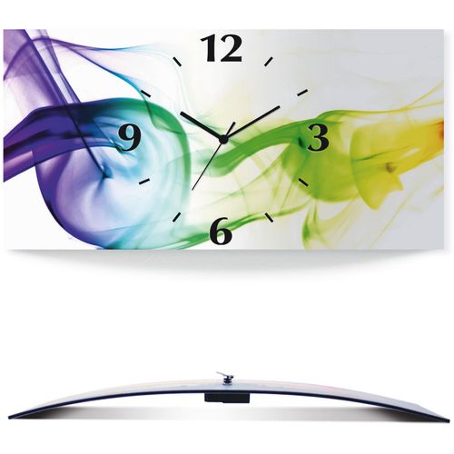 4059745810999 - Wanduhr ARTLAND Rauch - Abstrakt Wanduhren Gr B H T 50 cm x 25 cm x 03 cm Funkuhr bunt Wanduhren 3D Optik gebogen mit Quarz- oder Funkuhrwerk versch Größen