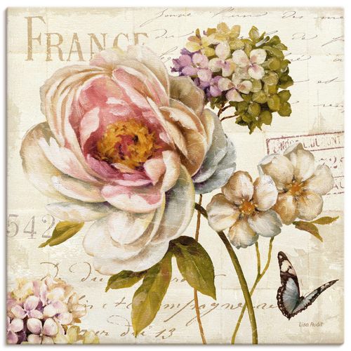 4055327718882 - Wandbild ARTLAND Blumen III Bilder Gr B H 70 cm x 70 cm Leinwandbild Blumen quadratisch 1 St beige (naturfarben) Bild Poster Bilder als Leinwandbild Wandaufkleber oder in versch Größen