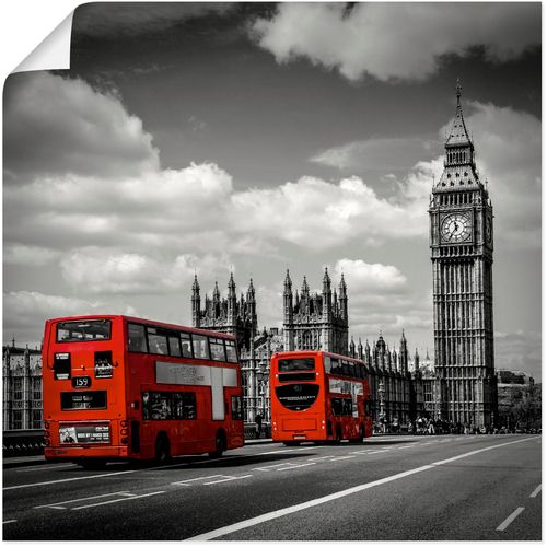 4062144653364 - Wandbild ARTLAND Typisch London Bilder Gr B H 40 cm x 40 cm Poster London quadratisch 1 St schwarz Kunstdrucke als Alubild Leinwandbild Wandaufkleber oder Poster in versch Größen