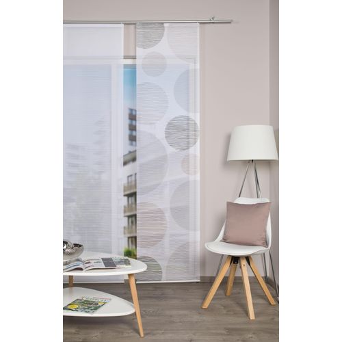 4056751291736 - Schiebegardine VISION S BORDEN Gr 1 grau Gardinen 260cm Paneelwagen 60cm Polyester HxB 260x60 Schiebevorhang Bambus-Optik Digitaldruck B60cm H260cm