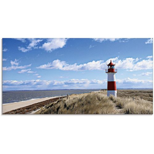4055327032438 - Glasbild ARTLAND Leuchtturm Sylt Bilder Gr B H 60 cm x 30 cm Gebäude 1 St blau Glasbilder Bilder in verschiedenen Größen