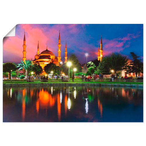 4055327423922 - Wandbild ARTLAND Blaue Moschee in Istanbul - Türkei Bilder Gr B H 70 cm x 50 cm Poster Gebäude Querformat 1 St blau Bild Poster Bilder als Leinwandbild Wandaufkleber oder in versch Größen