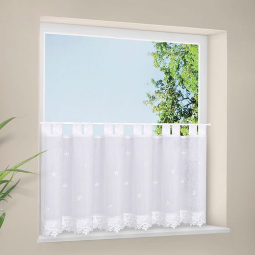 4007863680314 - Scheibengardine Hedda Gardinen Gr 50 cm Schlaufen 150 cm weiß (offwhite) Scheibengardinen halbtransparent SB-Schlaufenbistro Hedda offwhite