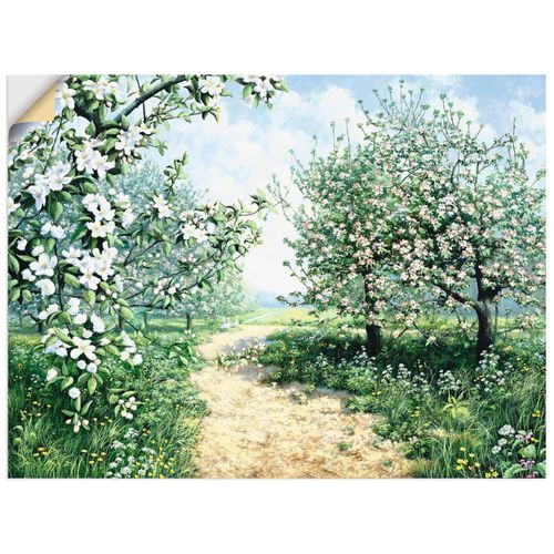 4062144393987 - Wandbild ARTLAND Frühling I Bilder Gr B H 40 cm x 30 cm Wandaufkleber - Vinyl Vier Jahreszeiten Querformat 1 St grün Bild Poster Bilder als Leinwandbild Wandaufkleber oder in versch Größen