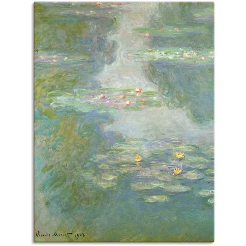 4055327655415 - Wandbild ARTLAND Seerosen (Wasserlandschaft) 1908 Bilder Gr B H 45 cm x 60 cm Leinwandbild Blumen 1 St grün Bild Poster Bilder als Leinwandbild Wandaufkleber oder in versch Größen