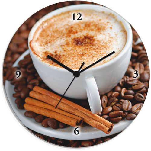 4055327066082 - Wanduhr ARTLAND Cappuccino - Kaffee Wanduhren Gr T 18 cm Quarzuhr braun Wanduhren wahlweise mit Quarz- oder Funhuhrwerk lautlos ohne Tickgeräusche