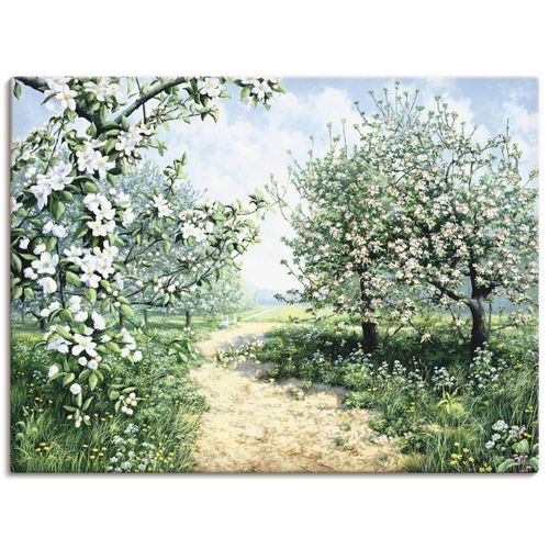 4055327483476 - Wandbild ARTLAND Frühling I grün Bilder B H 120cm x 90cm Leinwandbild Vier Jahreszeiten Querformat Canvas Leinwand als Leinwandbild Poster Wandaufkleber in verschied Größen B120cm H90cm