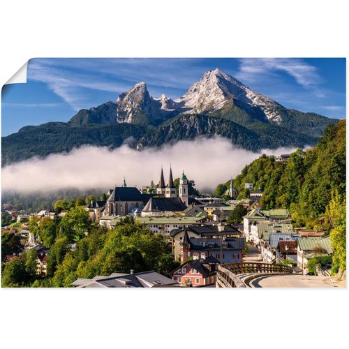4062144769867 - Wandbild ARTLAND Watzmannblick Berchtesgaden Bilder Gr B H 60 cm x 40 cm Poster Deutschland Querformat 1 St grün Kunstdrucke als Alubild Leinwandbild Wandaufkleber oder Poster in versch Größen