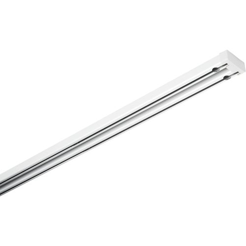 4003018367390 - Vorhangschiene Aluminium-Vorhangschienen Set Lara 2-Lauf Gardinenstangen Gr B 44 cm 1 St 2 läufig weiß Gardinenschienen 2-läufig